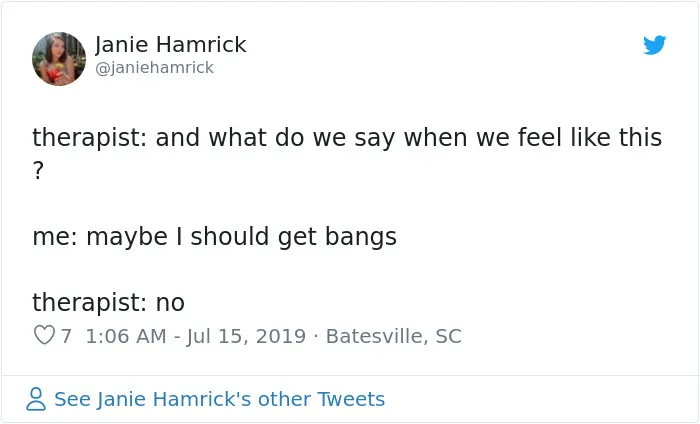 People Are Tweeting Self-Deprecating Therapy Conversations And They're Hilarious (30 Pics)