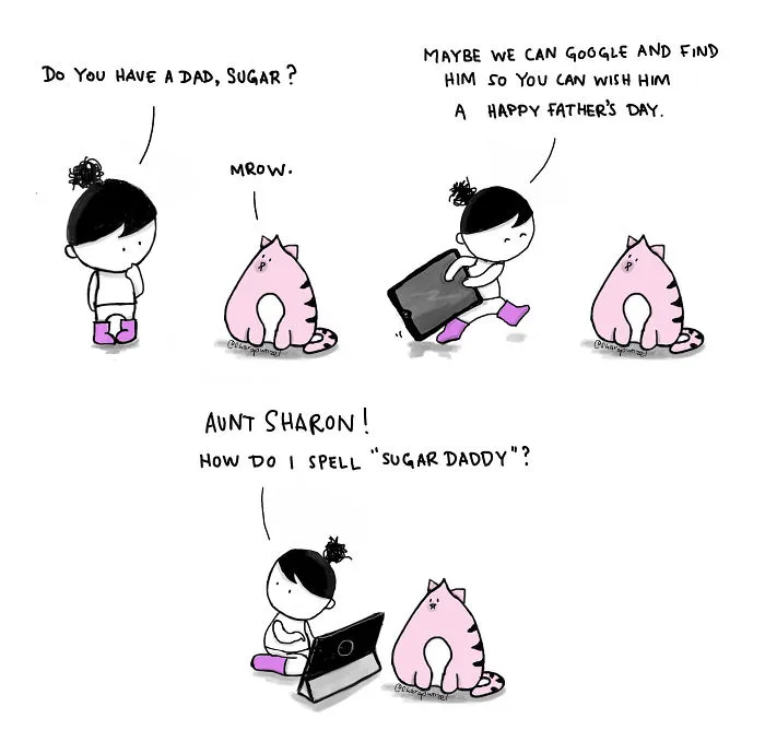 My 30 Heartwarming Comics About My Little Niece Who Says The Most Wickedly Funny Things And Her Cat