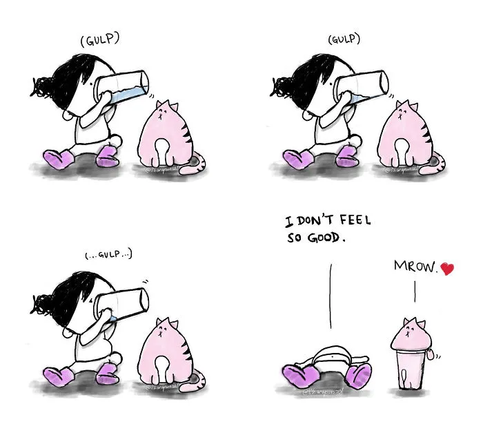 My 30 Heartwarming Comics About My Little Niece Who Says The Most Wickedly Funny Things And Her Cat