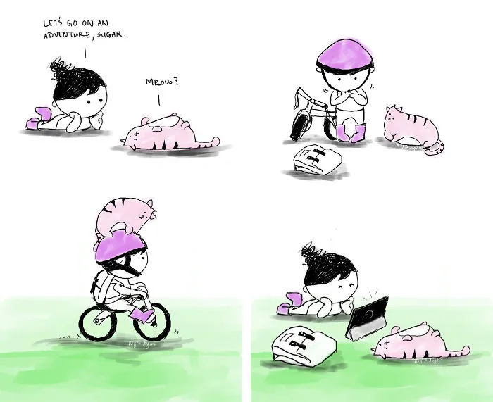My 30 Heartwarming Comics About My Little Niece Who Says The Most Wickedly Funny Things And Her Cat