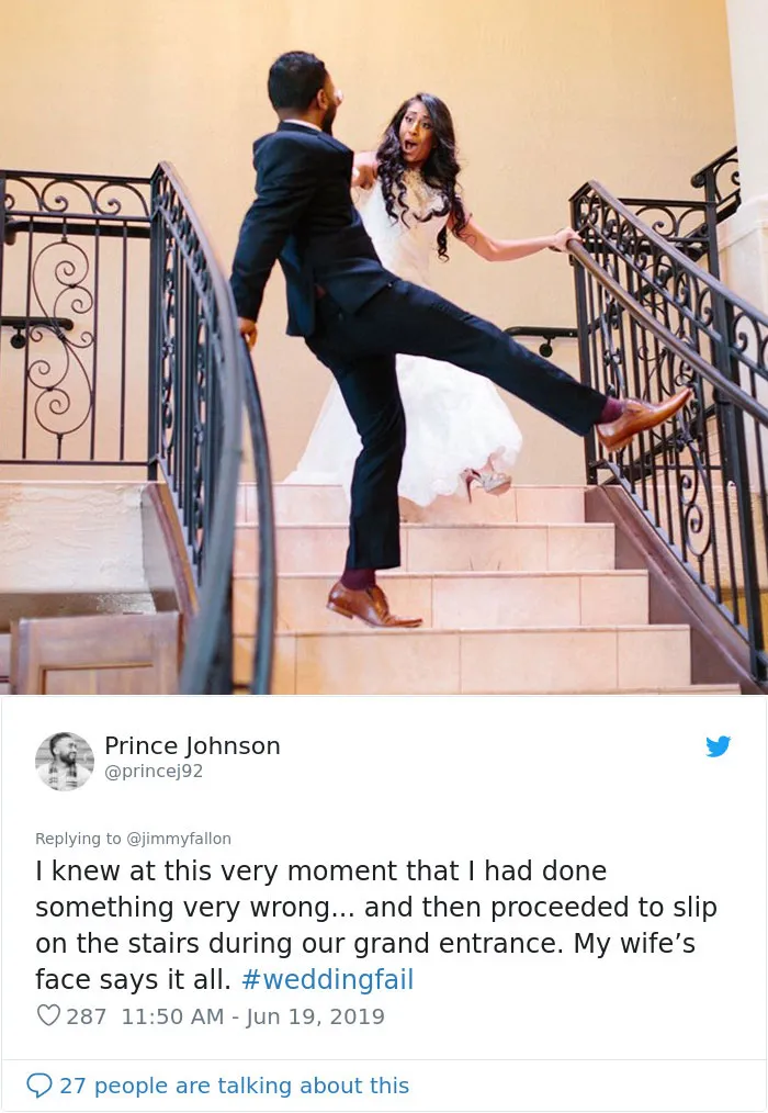 Jimmy Fallon Asks People To Share The Worst Wedding Fails They've Encountered, They Deliver 30 Funny Responses