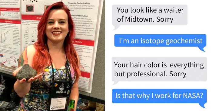 Engineer Calls This Scientist 'Unprofessional' Because Of Her Red Hair And Tattoos, She Bashes Him On Twitter