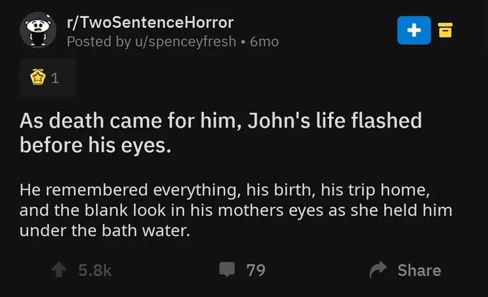 Reddit post of spenceyfresh about death 