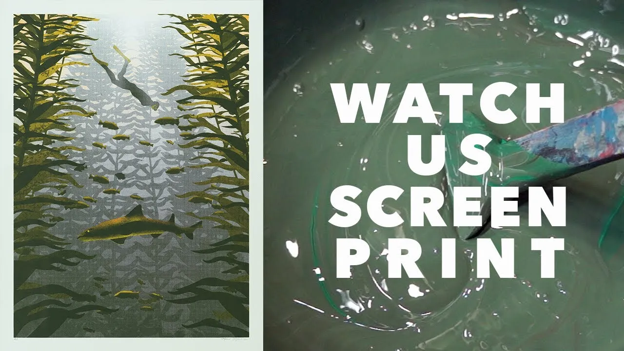 We Hand Printed This Kelp Forest Screen Print.