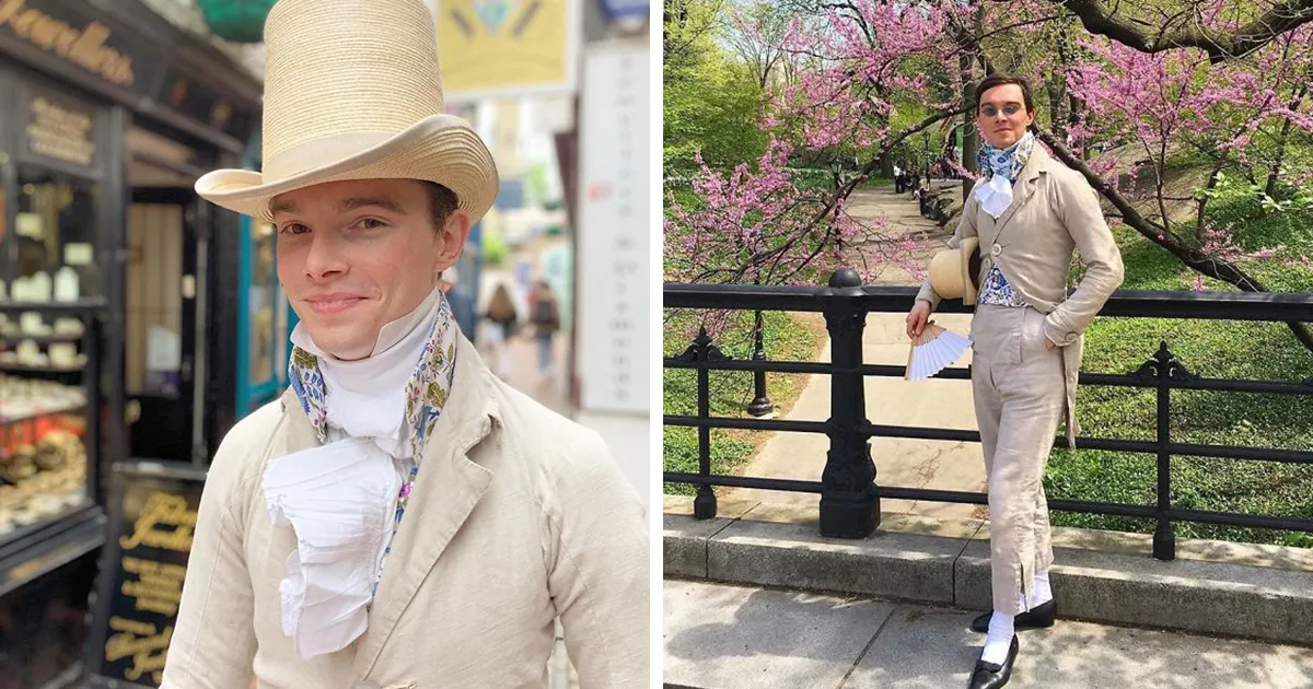 Este joven dejó de usar ropa moderna a los 14 años, y desde entonces solo viste prendas históricas