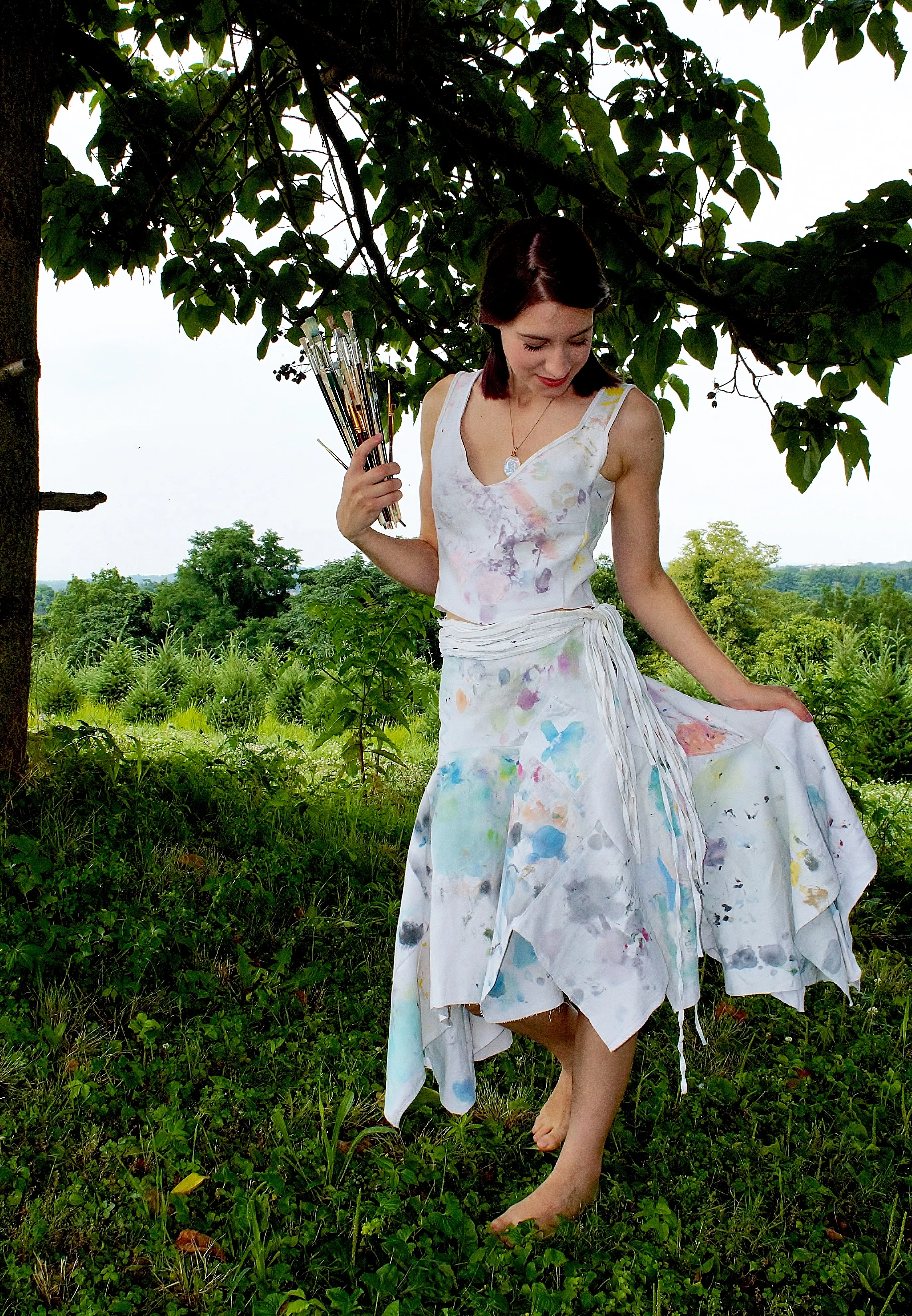 I Turned My Old Paint Aprons Into An Apron Dress.