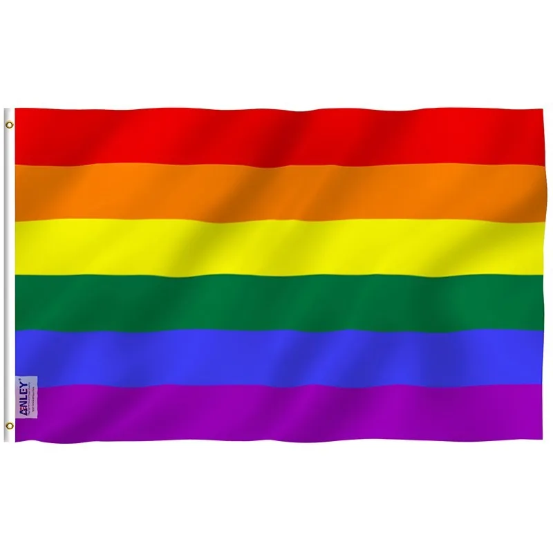 Gay Pride Banner Flags Polyester With Brass Grommets