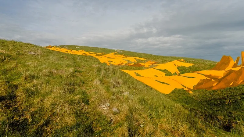 Monumental Yellow Artwork Goes On Show In North Pennines Area Of Outstanding Natural Beauty