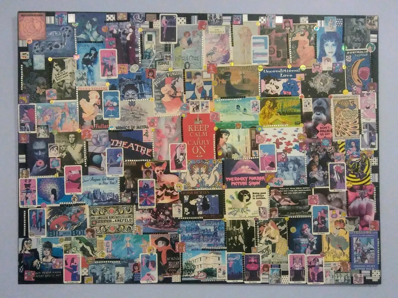 I Make Giant Collages On Timber, Using Old Postcards I Have Been Collecting For Many Years & Also Images I Cut Out Of Magazines.