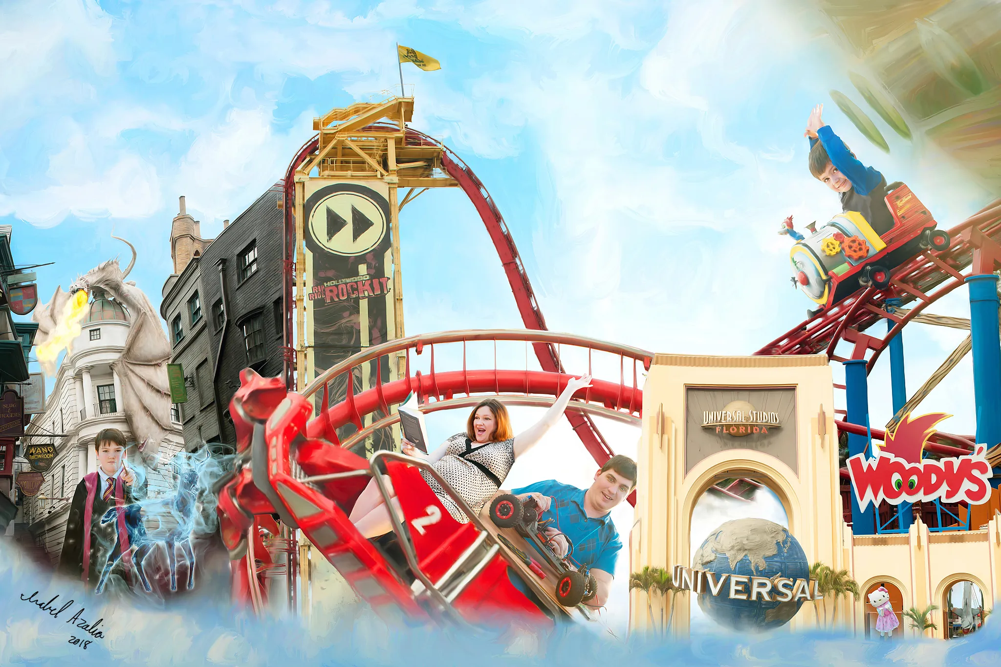 Artist Spends 100s Of Hours Painting Hilarious Family Vacation Portraits!