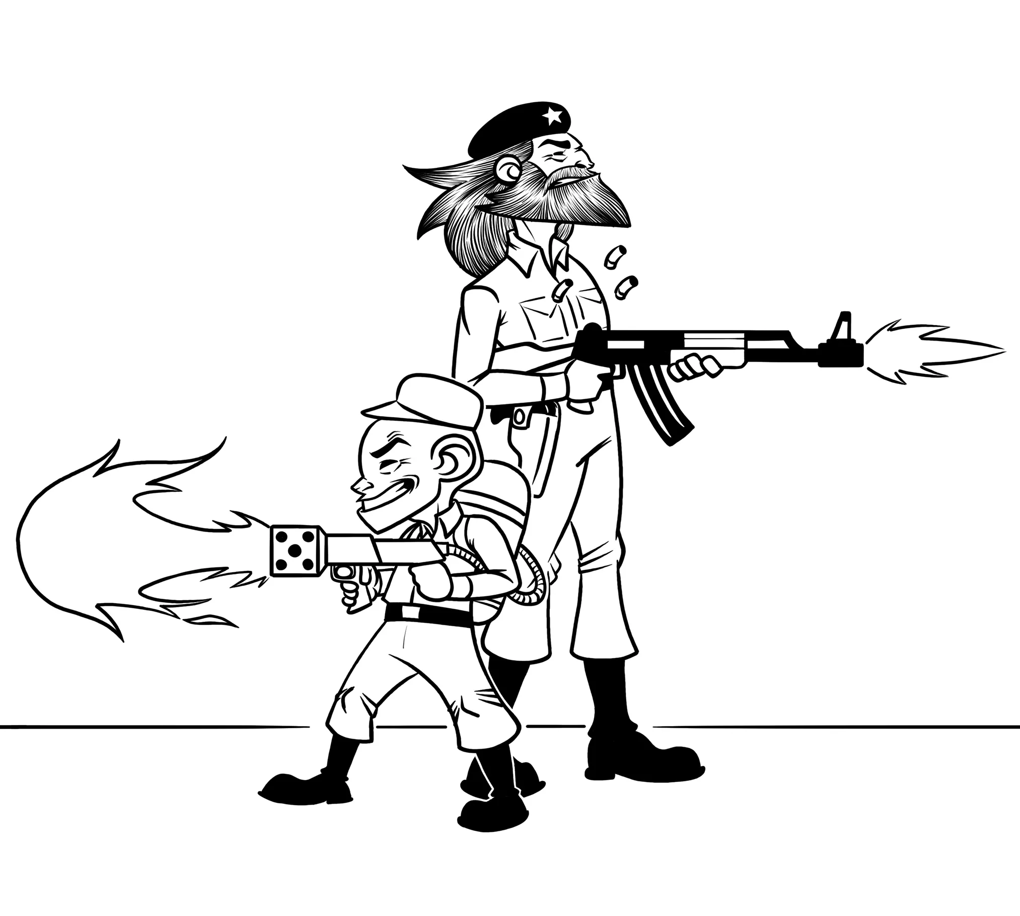 My Illustrations Of Che Guevara Fighting Against Zombies.