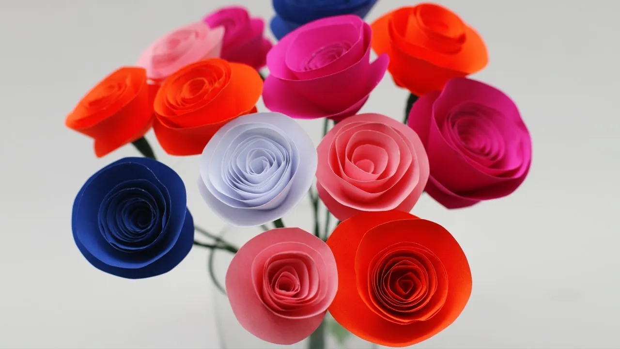 How To Make DIY Realistic Rolled Paper Roses | DIY Rose Flowers Tutorial | Rolled Paper Craft Ideas