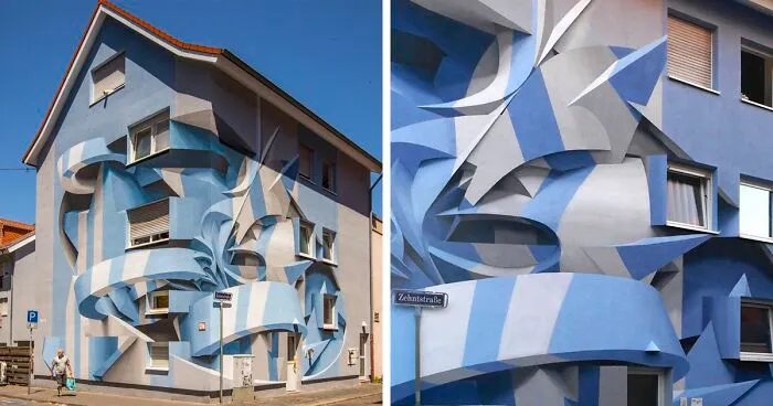 This Graffiti Artist Stuns Passerby With His 3D-Looking Abstract Drawings