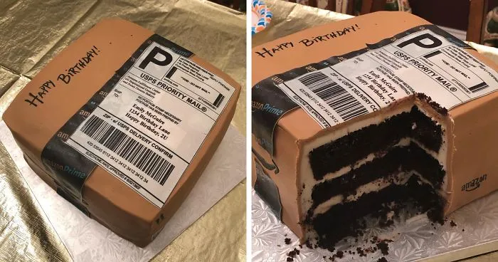 This Woman Loves Ordering From Amazon So Much That Her Husband Brought Her An Amazon Birthday Cake