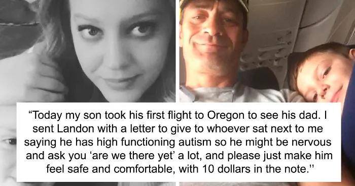7-Year-Old Autistic Boy Flying Alone With $10 And A Note Explaining His Condition Gets The Best Seatmate