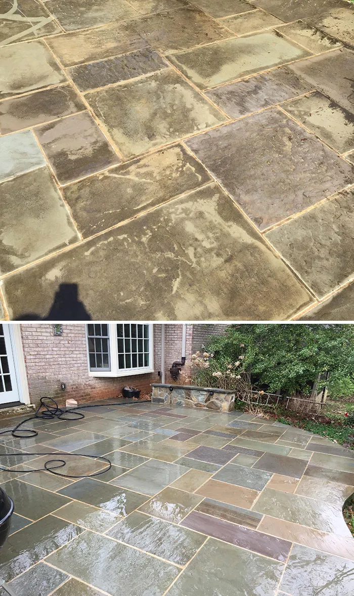 My Parents' Patio Hadn't Been Washed In Years. Got Around To Borrowing A Washer And Used One For The First Time