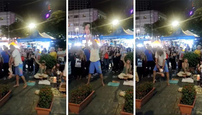 I Happen To Pass By This Area In Bukit Bintang And I Saw This Irresponsible Act By Russian Begpackers That Can Literally Cause Injury To That Poor Baby