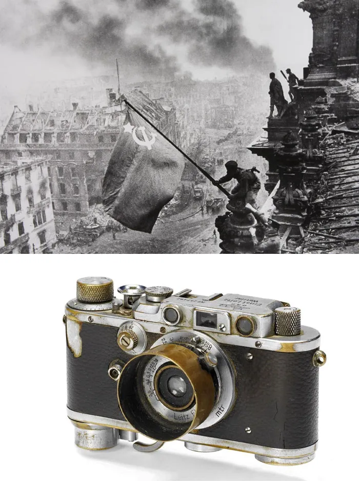 "Raising A Flag Over The Reichstag" By Yevgeny Khaldei, 1945 / Leica Iii