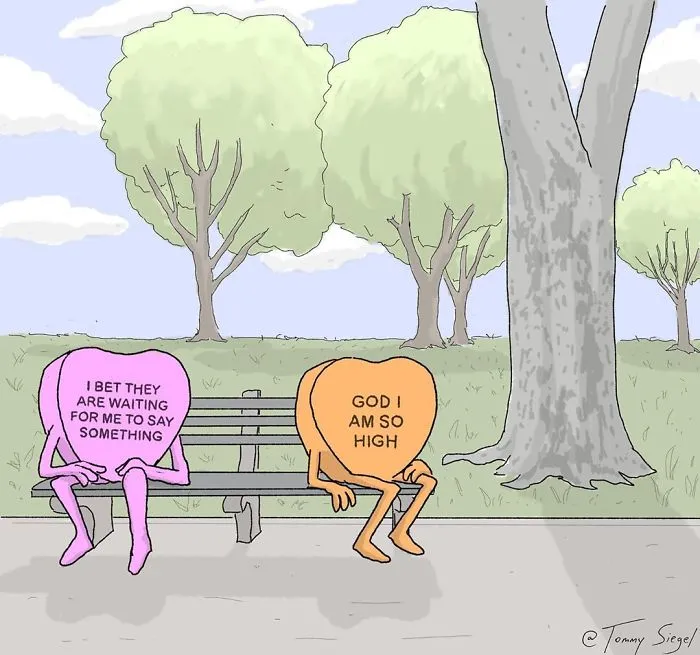 Artist Illustrates Honest Feelings That We Keep To Ourselves In 22 Candy Heart Comics