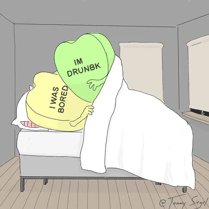 Artist Illustrates Honest Feelings That We Keep To Ourselves In 22 Candy Heart Comics