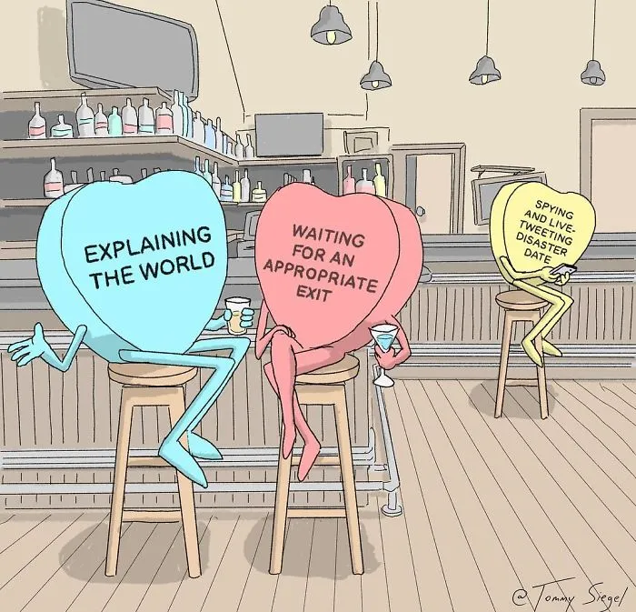 Artist Illustrates Honest Feelings That We Keep To Ourselves In 22 Candy Heart Comics