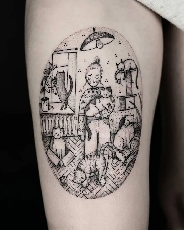 40 Personas que se hicieron preciosos tatuajes de gatos