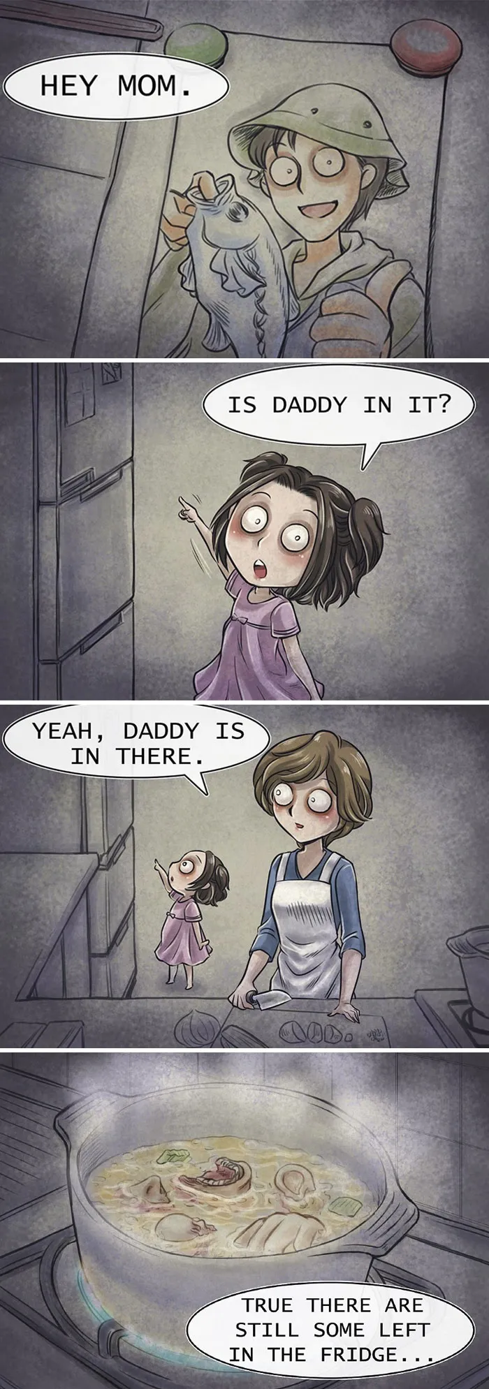 Guy Creates Horror Comics With Unexpected Endings (18 Pics)