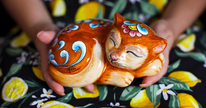 I Handmade A Ceramic Sleeping Cat