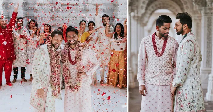 Esta pareja gay india tuvo una ceremonia de boda tradicional en un templo hindú, y sus fotos se han vuelto virales