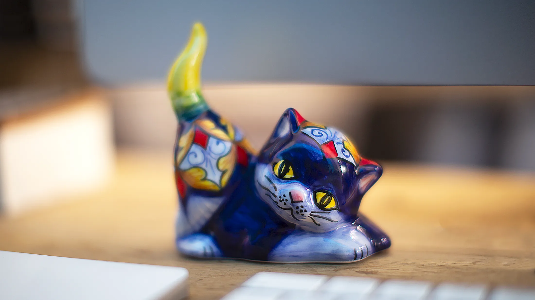 Handmade Ceramic Long Tail Cat