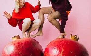 We Took Fun Pics Of Our Family With Giant Tropical Fruits (No Photoshop)
