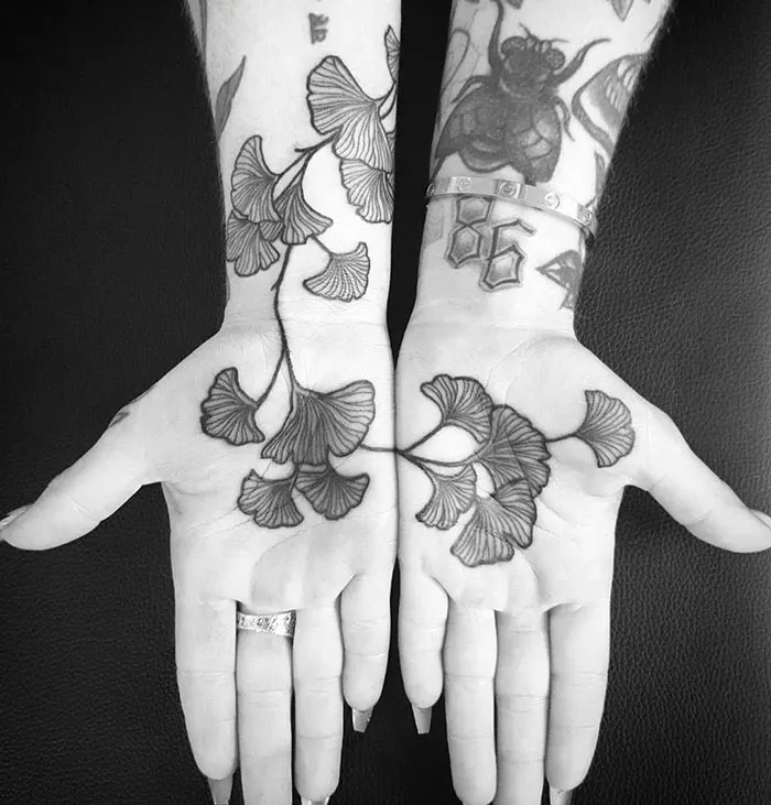 Ginkgo Leaves. Fun Using The Palms In A Way I'm Not Normally Asked To Do