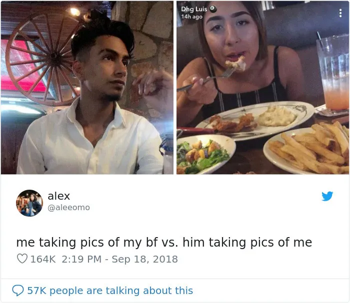 Yo haciendo fotos de mi novio y él haciéndome fotos a mi