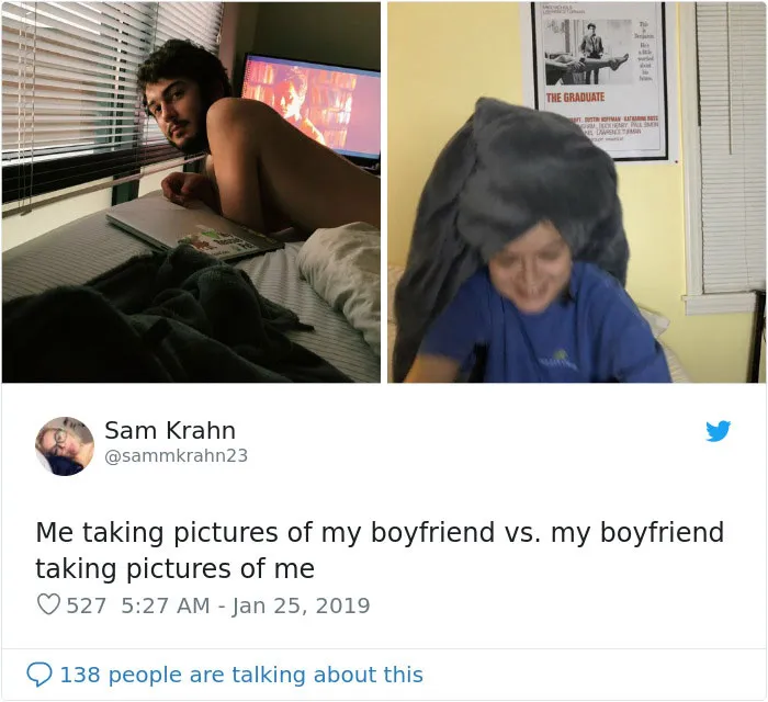 Yo haciendo fotos de mi novio y él haciéndome fotos a mi