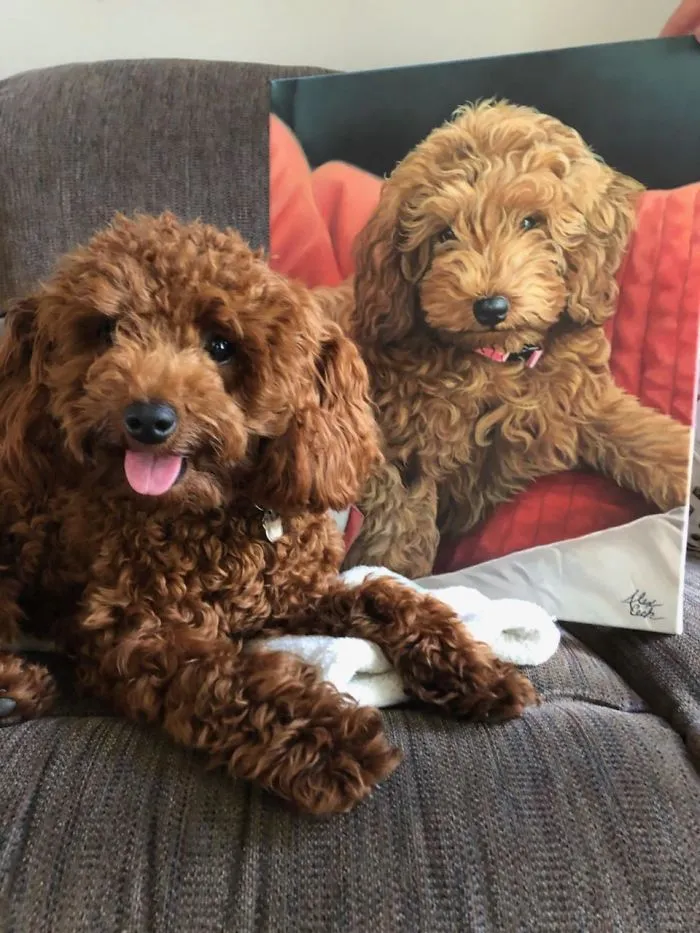 I Paint Custom Pet Portraits And Seeing Them With Their Paintings Is Definitely The Best Thing (11 Pics)