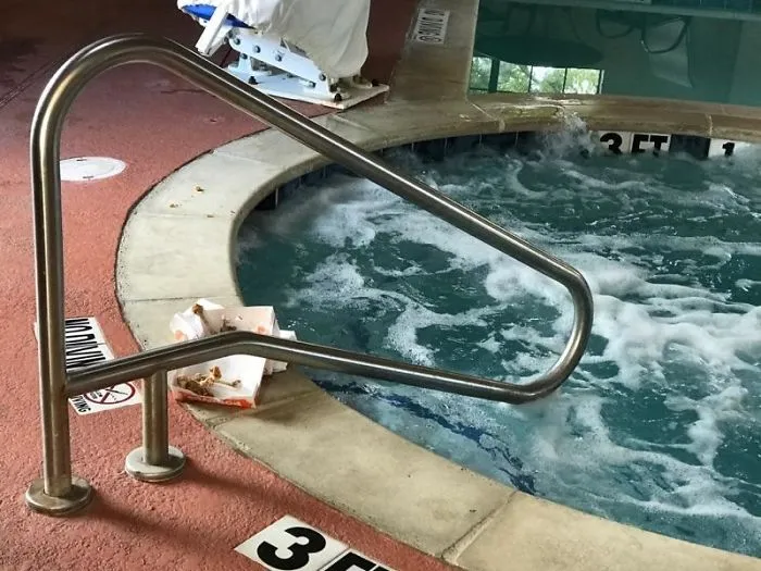Popeyes Chicken By The Hot Tub In The Hotel I Stayed At