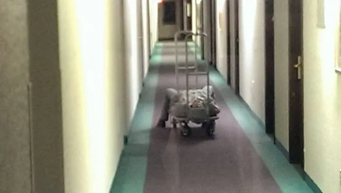 Trabajo de noche en un hotel. Este hombre se pasó 10 minutos discutiendo porque no encontraba su habitación, la 227. No tenemos una habitación 227. Se había equivocado de hotel, feliz año nuevo