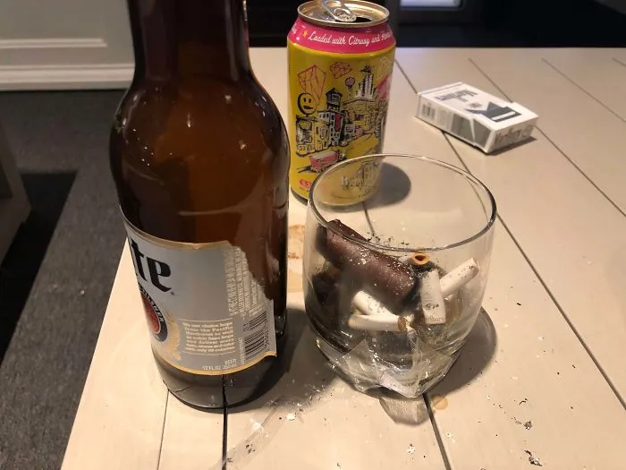 Leaving Your Cigarette Butts In Hotel Glassware