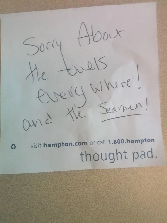 I Work At A Hotel And A Guest Left This Note For Housekeeping