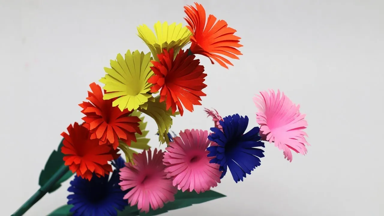 How To Make Easy DIY Paper Stick Flower From Paper-Stick Flowers Step By Step-Stick Flowers Ideas