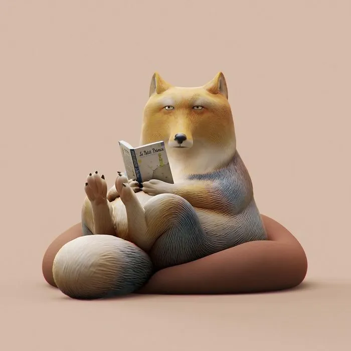 Chinese Artist Creates 20 Pics Of Slothful Animals To Parody How Lazy This Generation Is Becoming