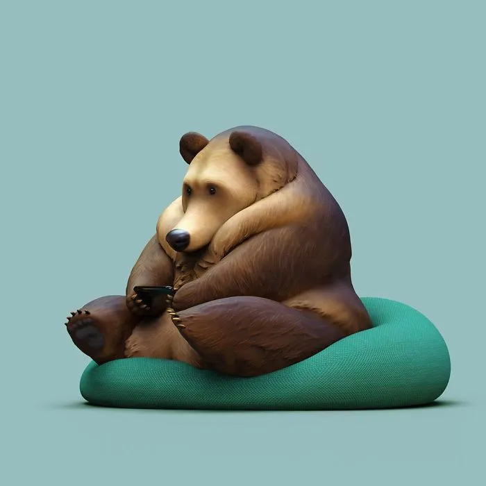 Chinese Artist Creates 20 Pics Of Slothful Animals To Parody How Lazy This Generation Is Becoming