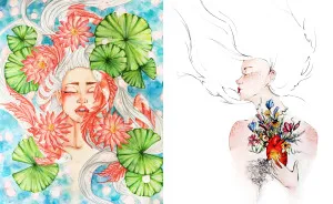 Emotional Illustrations Of Mother Nature Intertwined With The Female Spirit