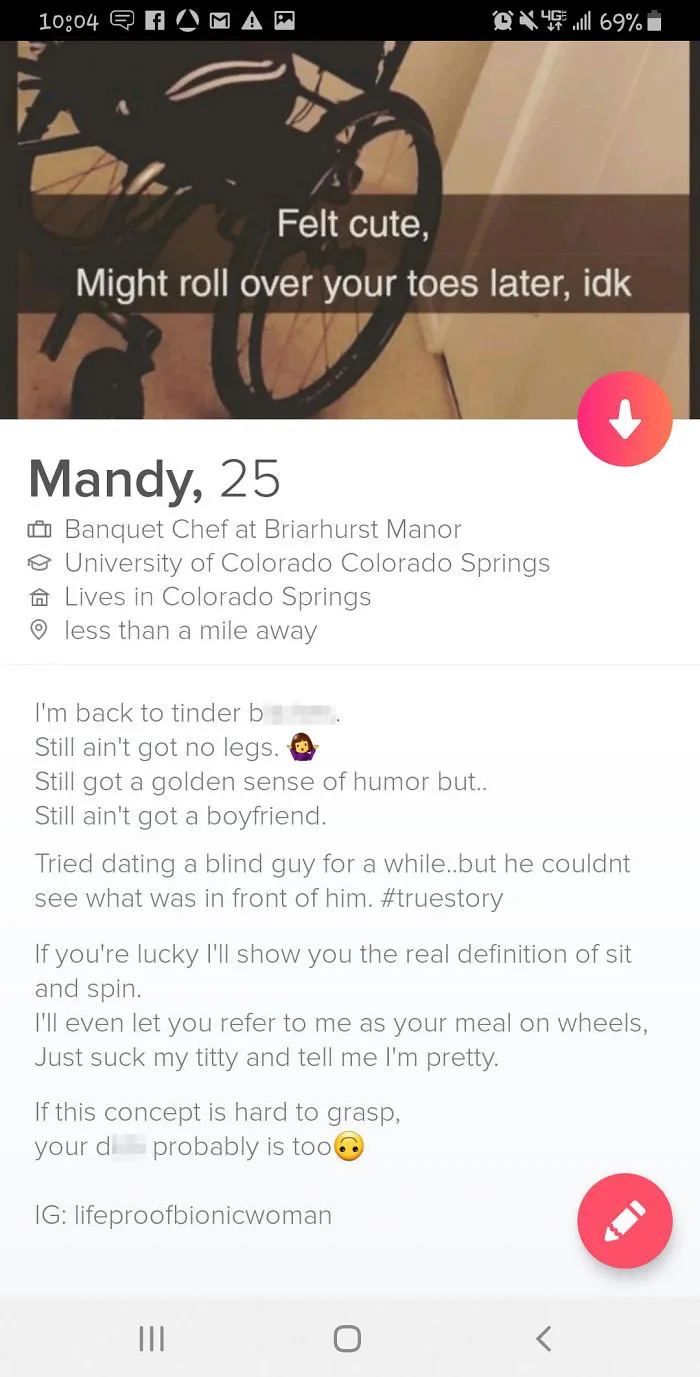 12 Funny Tinder Bios From Amputees Who Did Not Lose Their Sense Of Humor