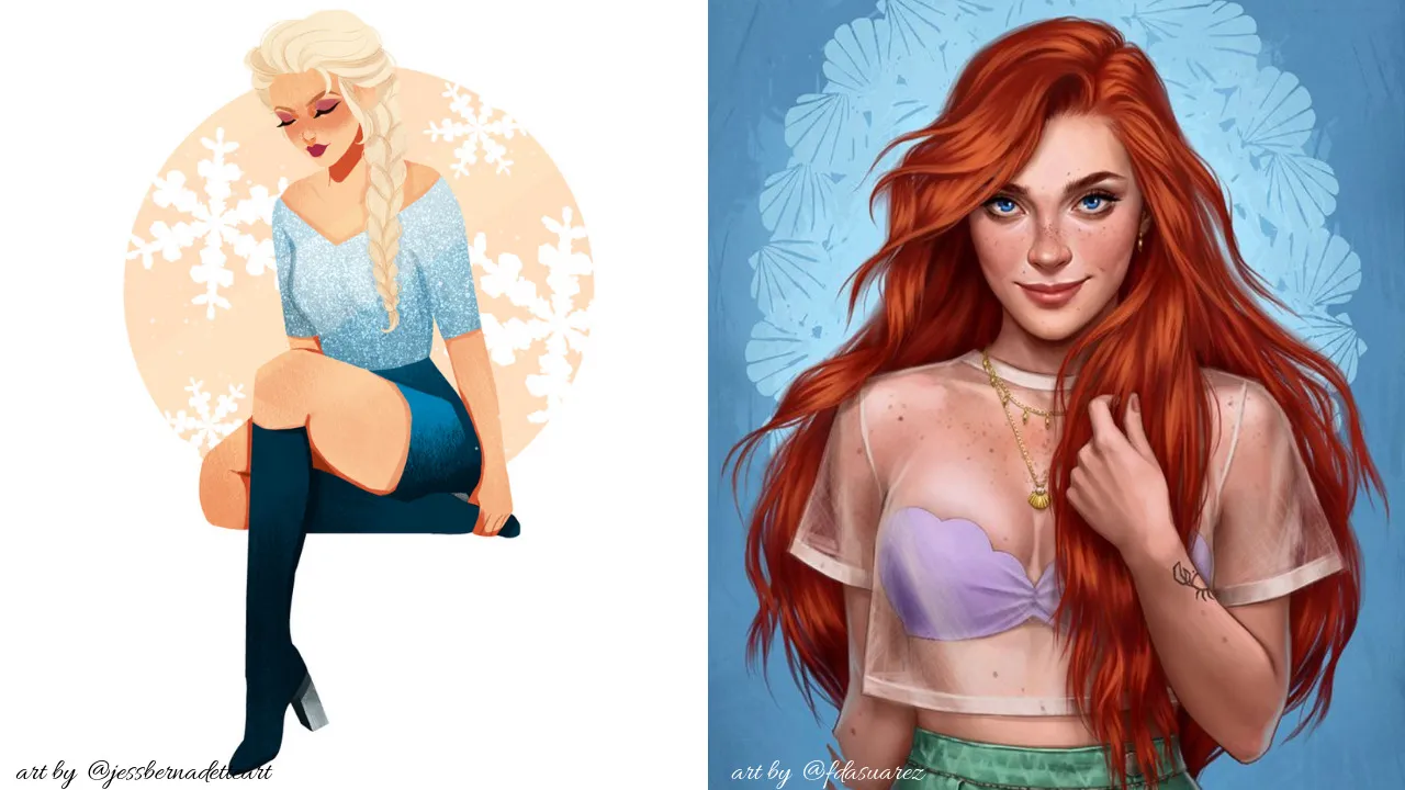 Modern Day Disney Princess Art