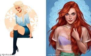 Modern Day Disney Princess Art