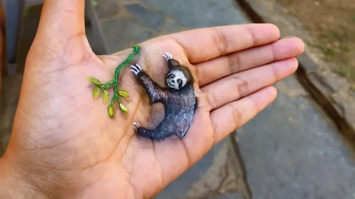 I Create Temporary 3D Paintings On My Left Hand (New Pics)