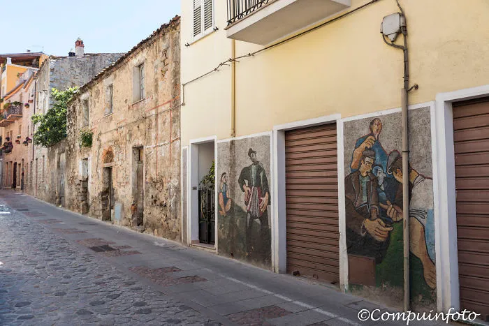 Street With Murales In Orgosolo On The Italian Island Of Sardinia