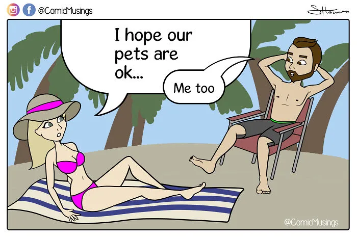When You're On Vacation But All You Can Think About Is Your Pets...