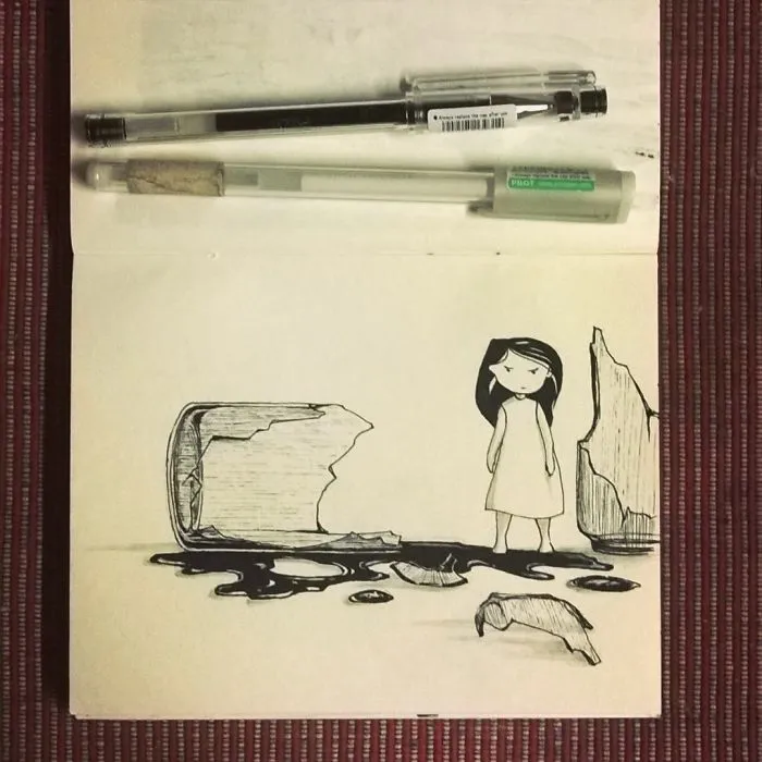 Whenever I Was Having An Anxiety Attack, I Started Drawing, Here Are 35 Of My Doodles